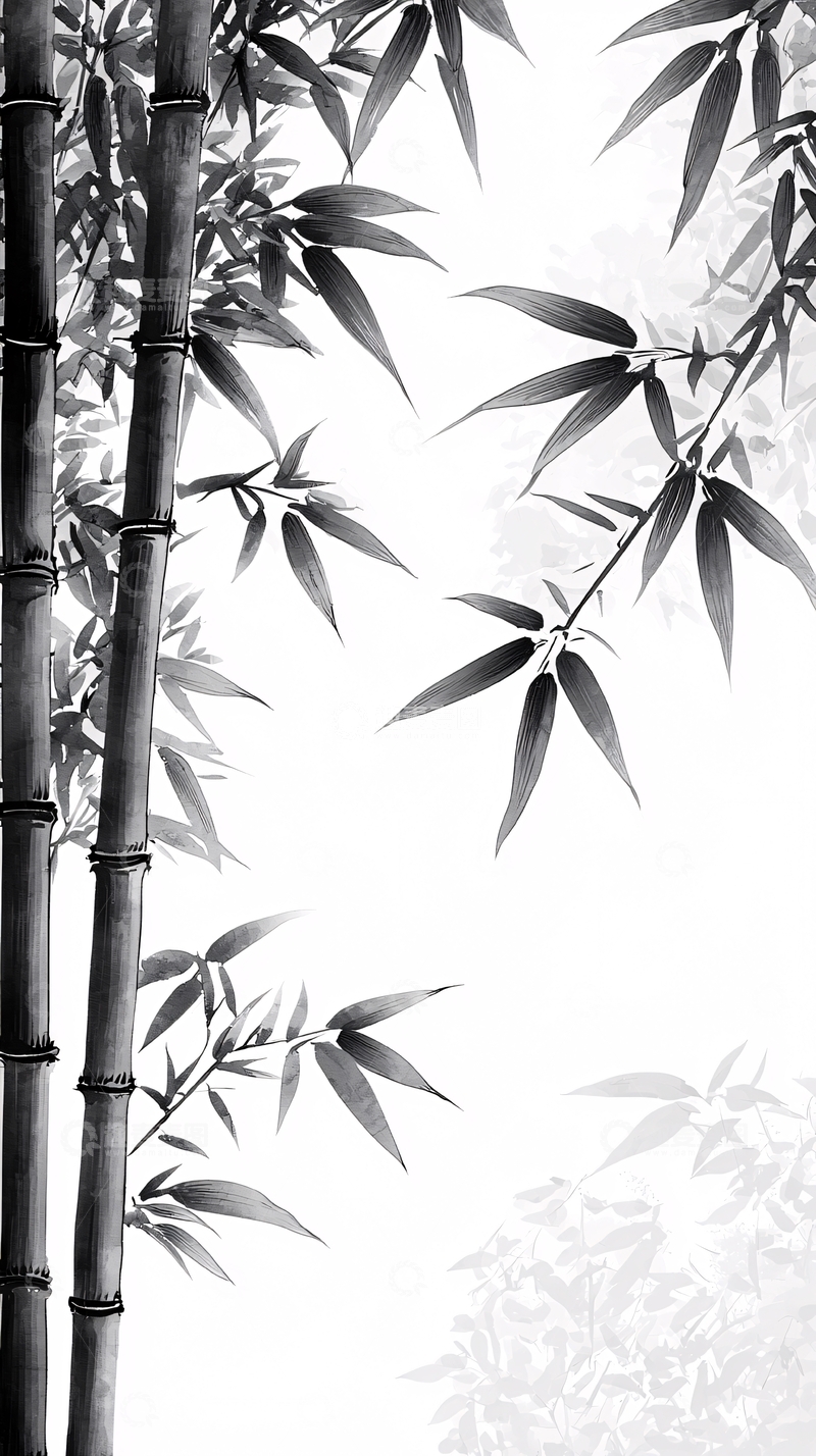 高清大图下载【趣麦麦图】水墨竹子