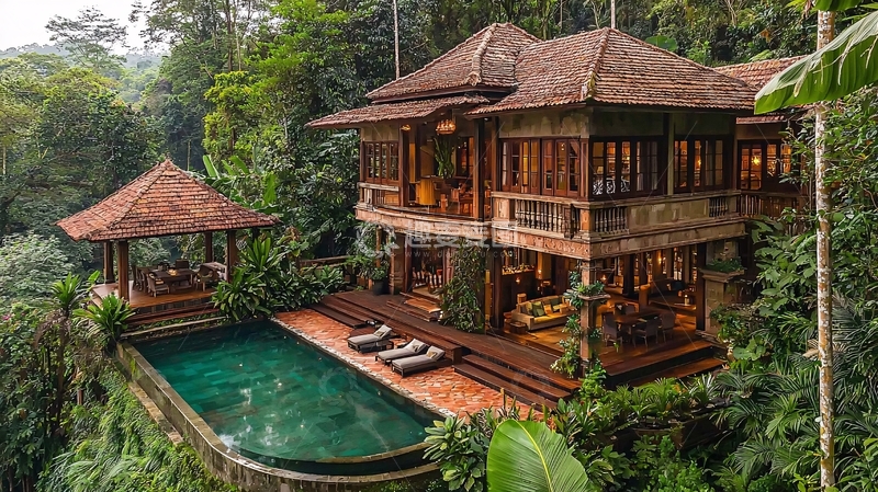 高清大图下载【趣麦麦图】热带雨林别墅