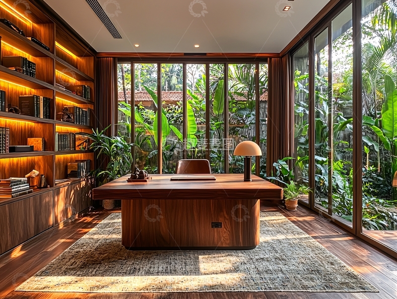 高清大图下载【趣麦麦图】木质书房