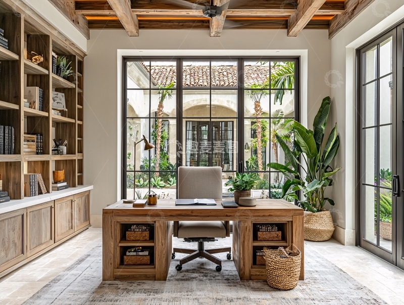 高清大图下载【趣麦麦图】温馨舒适的书房一角