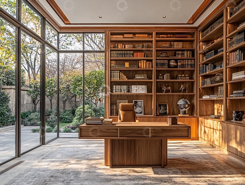 高清大图下载【趣麦麦图】现代简约书房设计