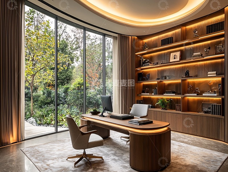 高清大图下载【趣麦麦图】高端大气现代书房
