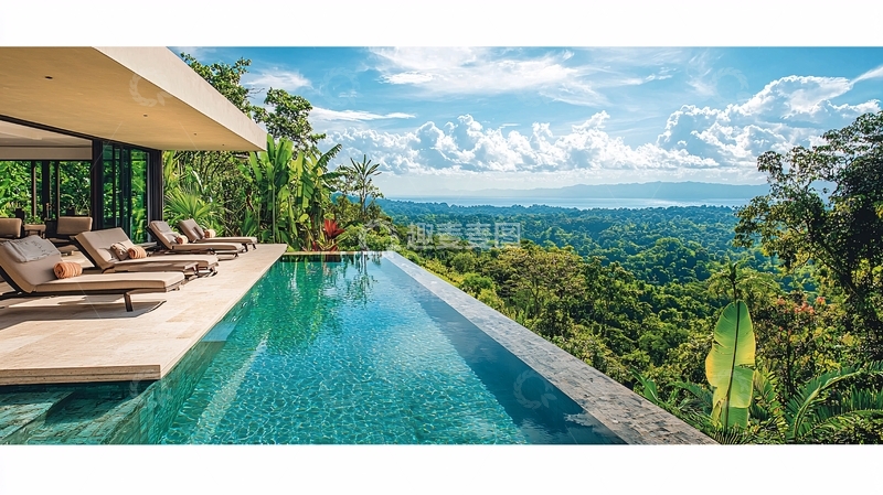 高清大图下载【趣麦麦图】山顶无边泳池别墅
