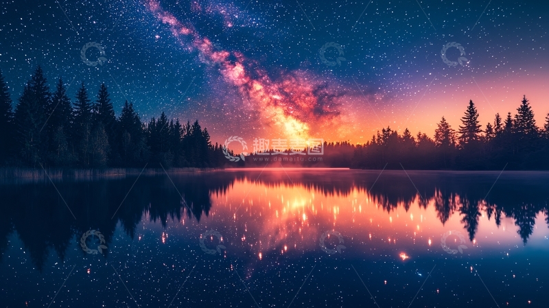 高清大图下载【趣麦麦图】星空倒影