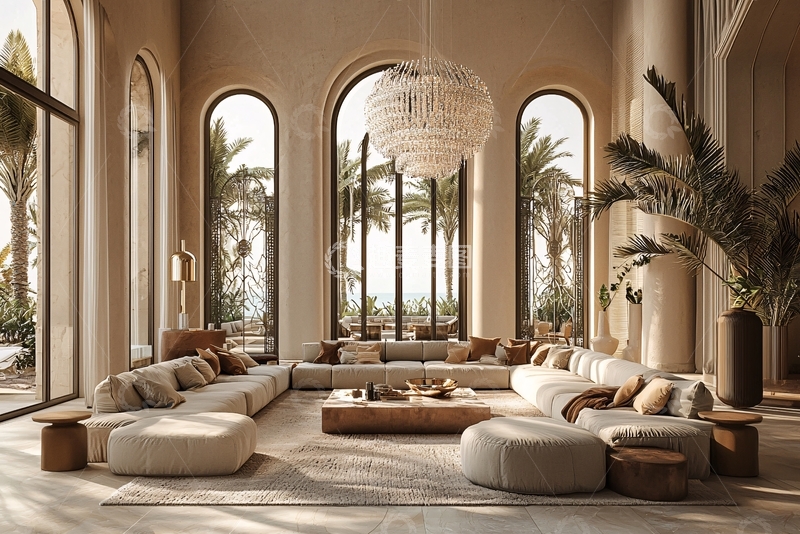 高清大图下载【趣麦麦图】极简轻奢现代客厅设计