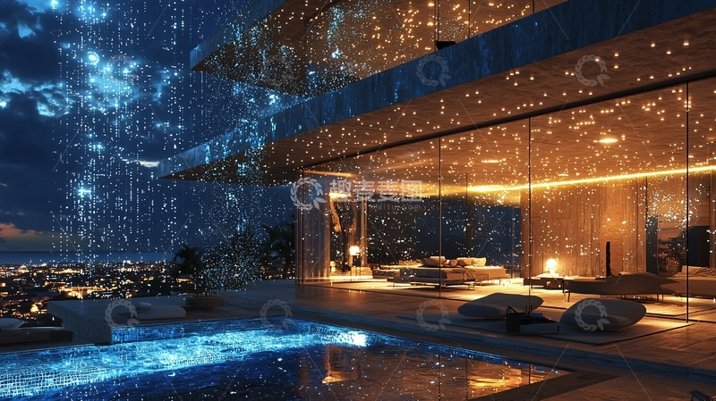 高清大图下载【趣麦麦图】夜景豪宅