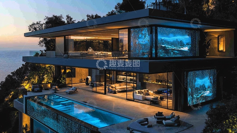 高清大图下载【趣麦麦图】现代海景别墅23