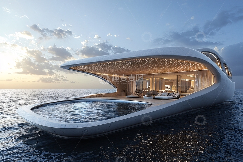 高清大图下载【趣麦麦图】未来感超豪华游艇