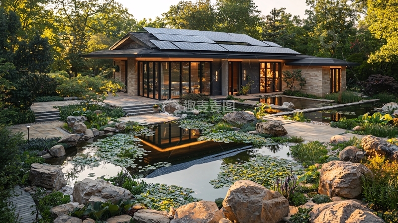 高清大图下载【趣麦麦图】现代日式庭院别墅