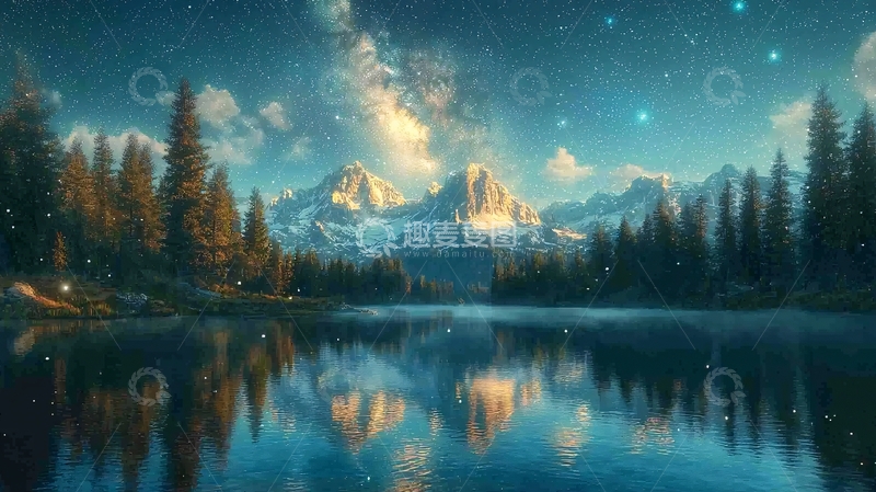 高清大图下载【趣麦麦图】梦幻般宁静的湖光山色