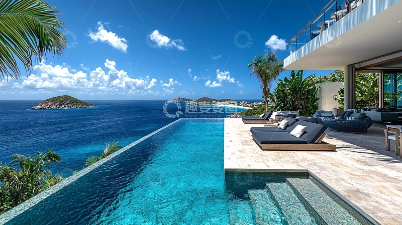 高清大图下载【趣麦麦图】海景别墅无边泳池