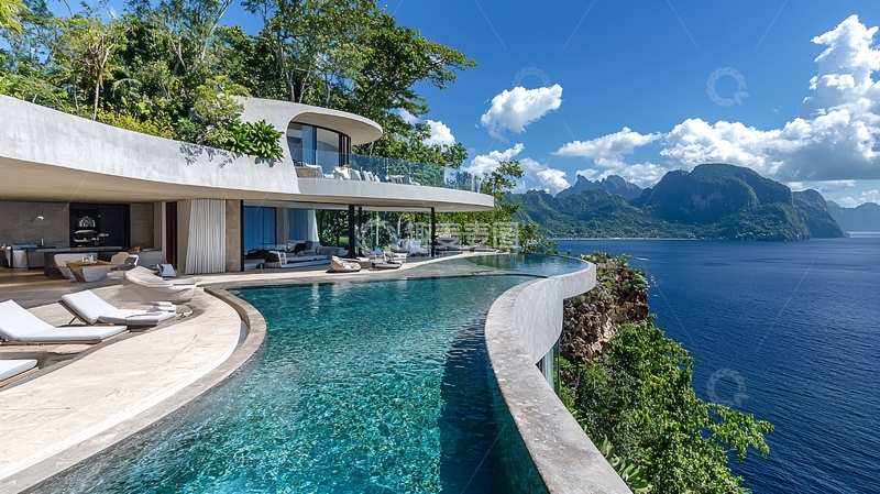 高清大图下载【趣麦麦图】海边悬崖别墅