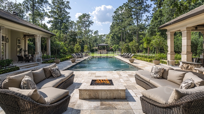 高清大图下载【趣麦麦图】别墅庭院泳池景观