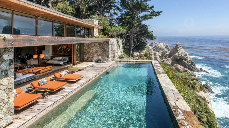 高清大图下载【趣麦麦图】海边别墅泳池