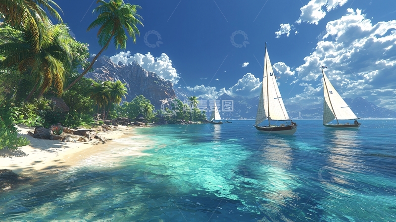 高清大图下载【趣麦麦图】热带海滩风景