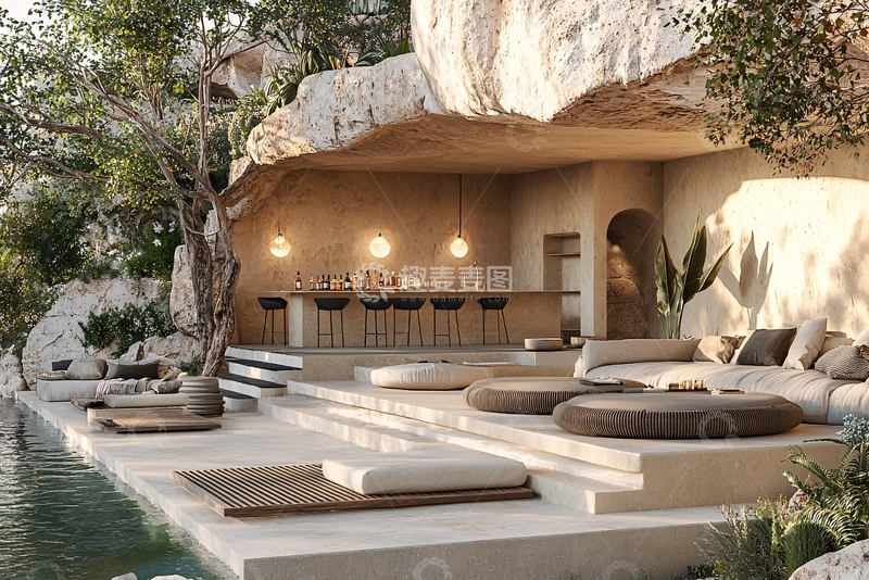 高清大图下载【趣麦麦图】崖边泳池别墅