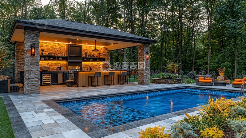 高清大图下载【趣麦麦图】户外泳池酒吧