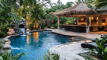 热带风格泳池景观