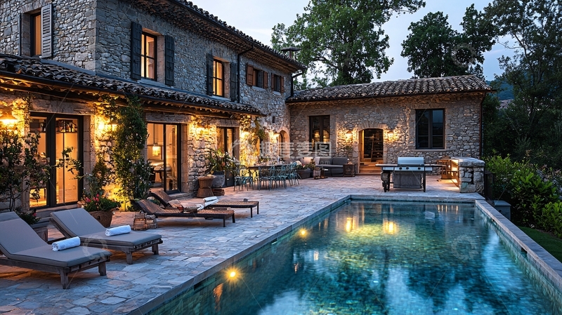 高清大图下载【趣麦麦图】乡村别墅夜景