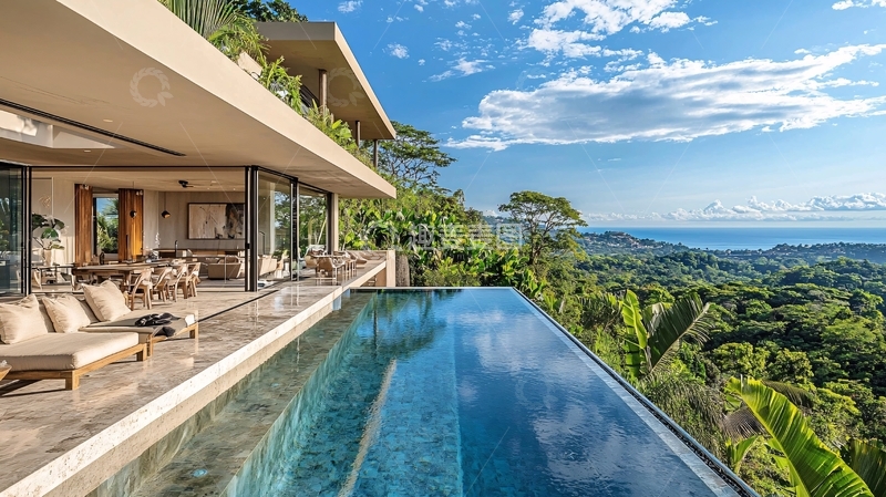 高清大图下载【趣麦麦图】山顶无边泳池别墅