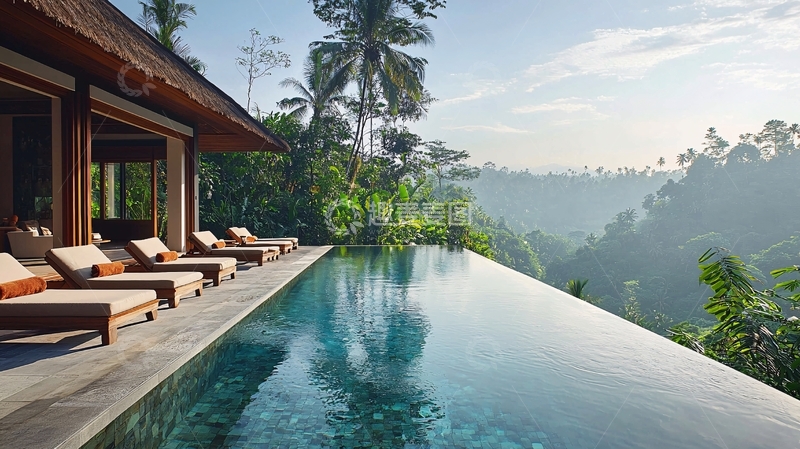 高清大图下载【趣麦麦图】巴厘岛无边泳池别墅