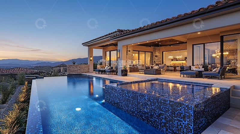 高清大图下载【趣麦麦图】现代风格别墅夜景