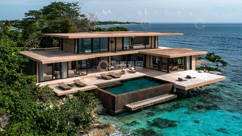 高清大图下载【趣麦麦图】海边现代风格别墅
