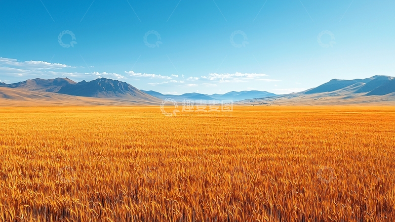 高清大图下载【趣麦麦图】金黄色的广阔草原