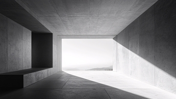极简灰色水泥建筑空间