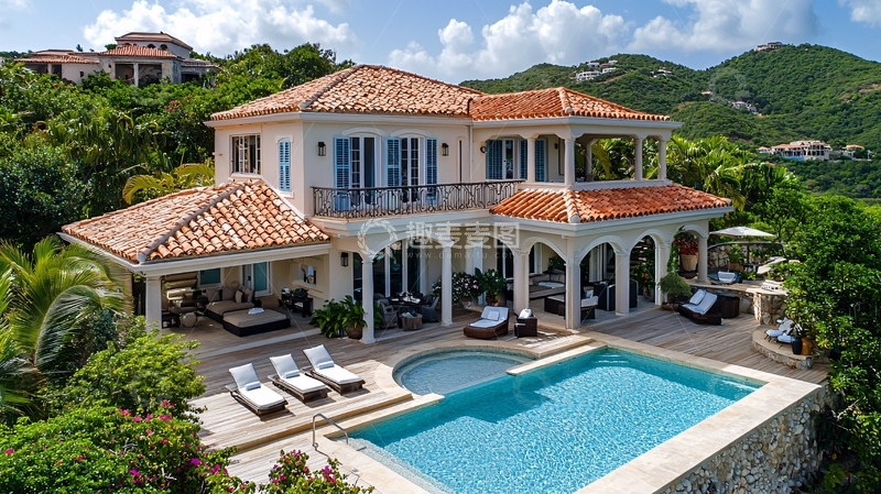 高清大图下载【趣麦麦图】山顶别墅泳池景观