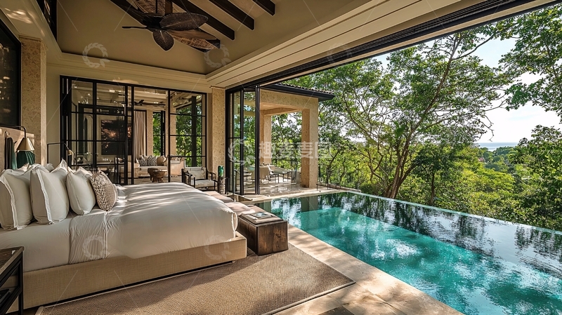 高清大图下载【趣麦麦图】私家泳池卧室景观