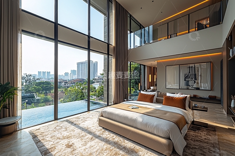 高清大图下载【趣麦麦图】现代简约别墅卧室