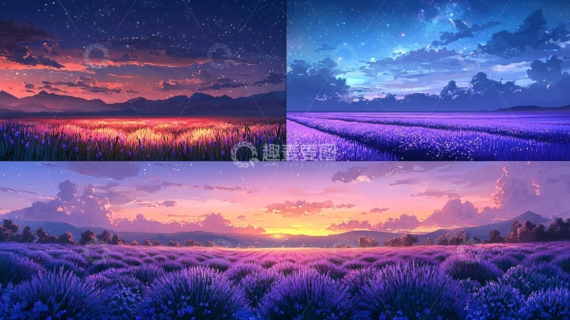 高清大图下载【趣麦麦图】梦幻薰衣草田