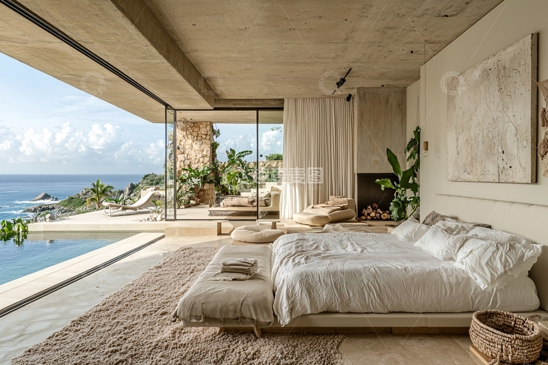 高清大图下载【趣麦麦图】海景卧室现代简约设计
