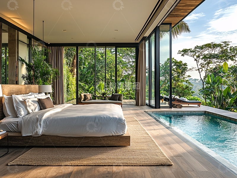 高清大图下载【趣麦麦图】卧室带泳池