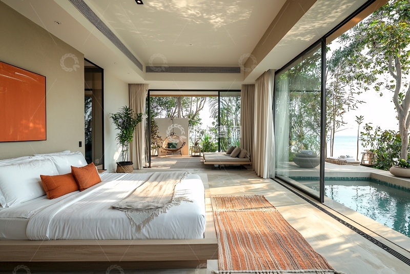 高清大图下载【趣麦麦图】海景别墅卧室