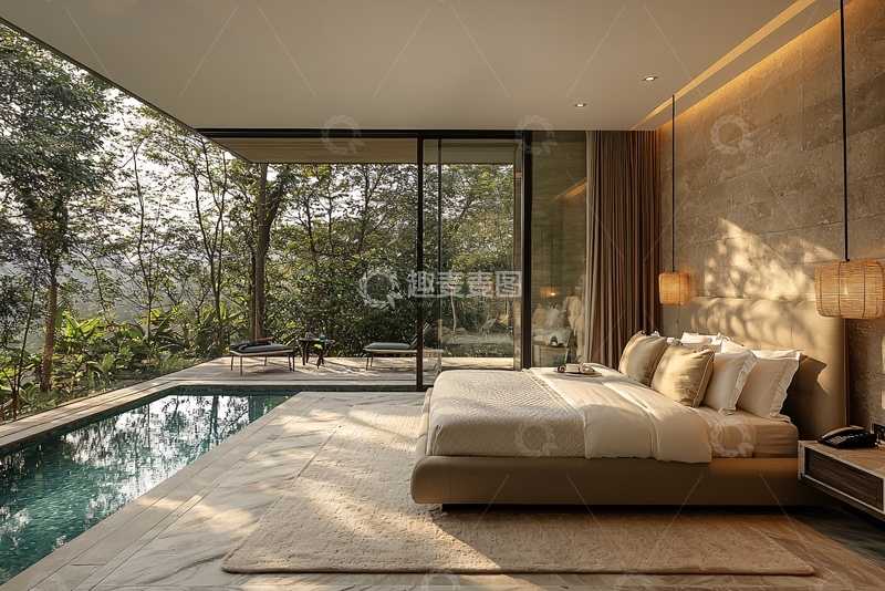 高清大图下载【趣麦麦图】现代简约别墅卧室