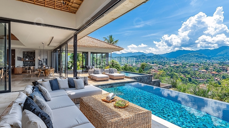 高清大图下载【趣麦麦图】山景泳池别墅