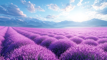 薰衣草田园日出美景