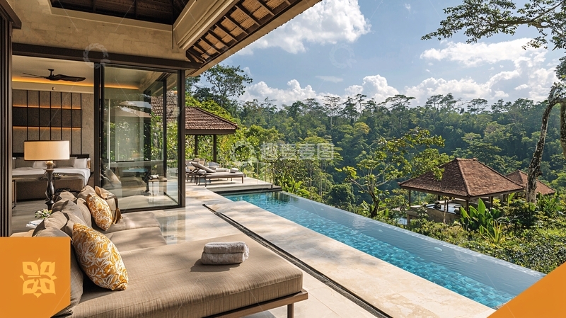 高清大图下载【趣麦麦图】私家泳池别墅度假