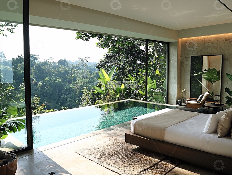 高清大图下载【趣麦麦图】无边泳池卧室