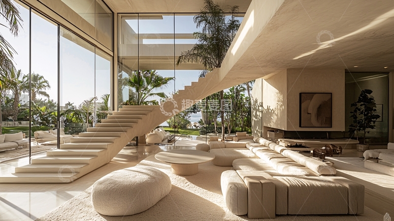 高清大图下载【趣麦麦图】现代极简主义别墅客厅