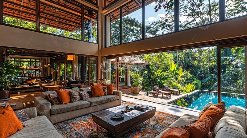 高清大图下载【趣麦麦图】现代简约别墅客厅