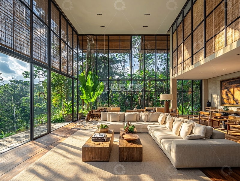 高清大图下载【趣麦麦图】现代简约别墅客厅