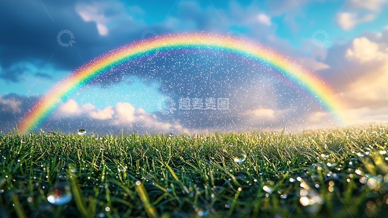 高清大图下载【趣麦麦图】彩虹雨后田野