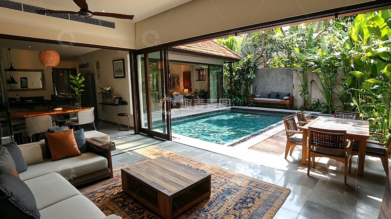 高清大图下载【趣麦麦图】舒适的泳池别墅