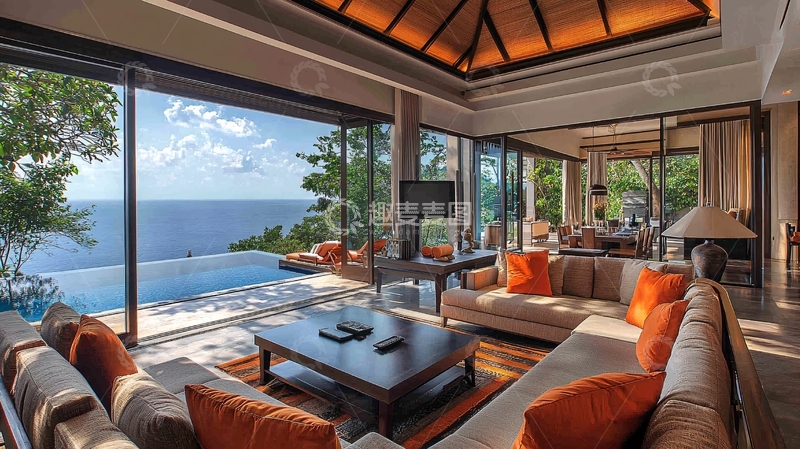 高清大图下载【趣麦麦图】海景别墅客厅
