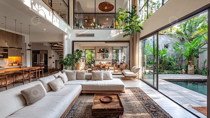 高清大图下载【趣麦麦图】现代轻奢别墅客厅