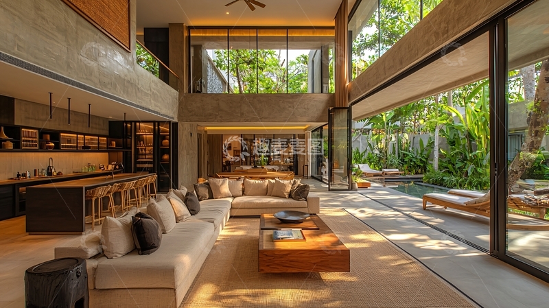 高清大图下载【趣麦麦图】现代简约别墅客厅