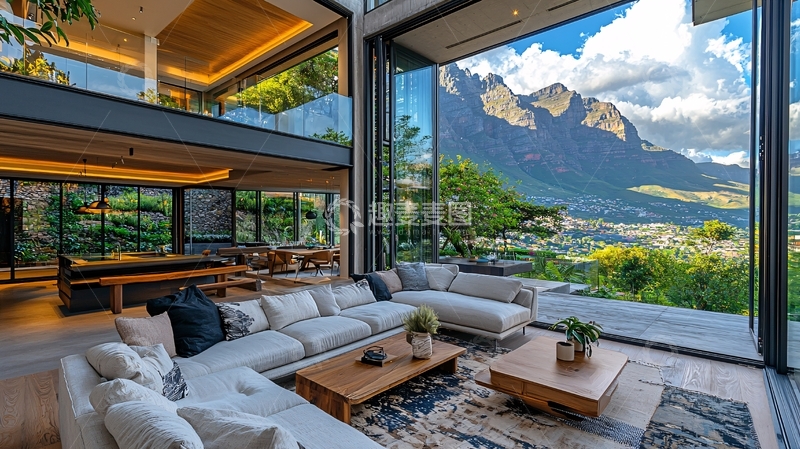 高清大图下载【趣麦麦图】现代山景豪宅客厅